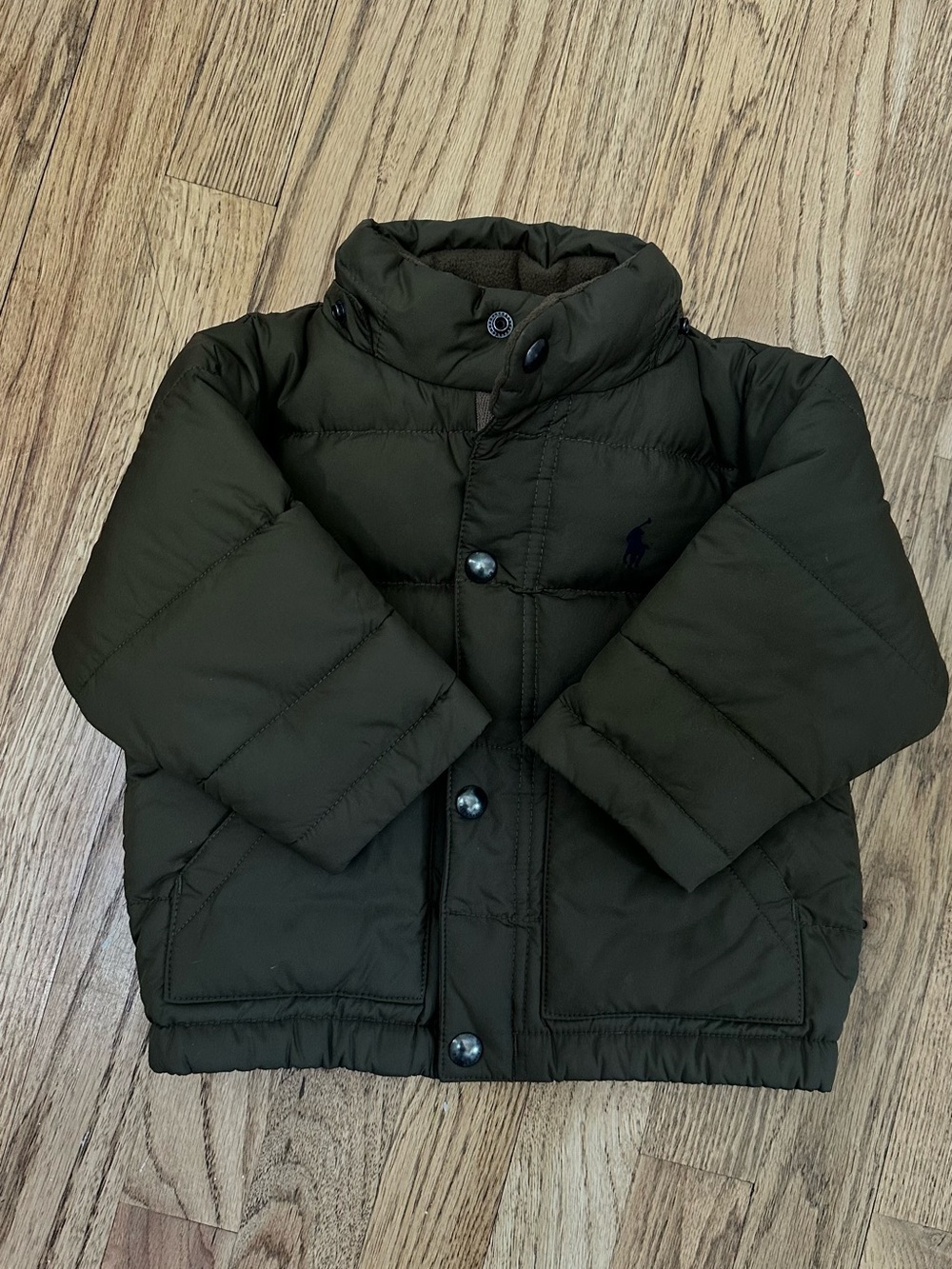 Polo by Ralph Lauren Kids Olive Green Brown Quilted Puffer Jacket